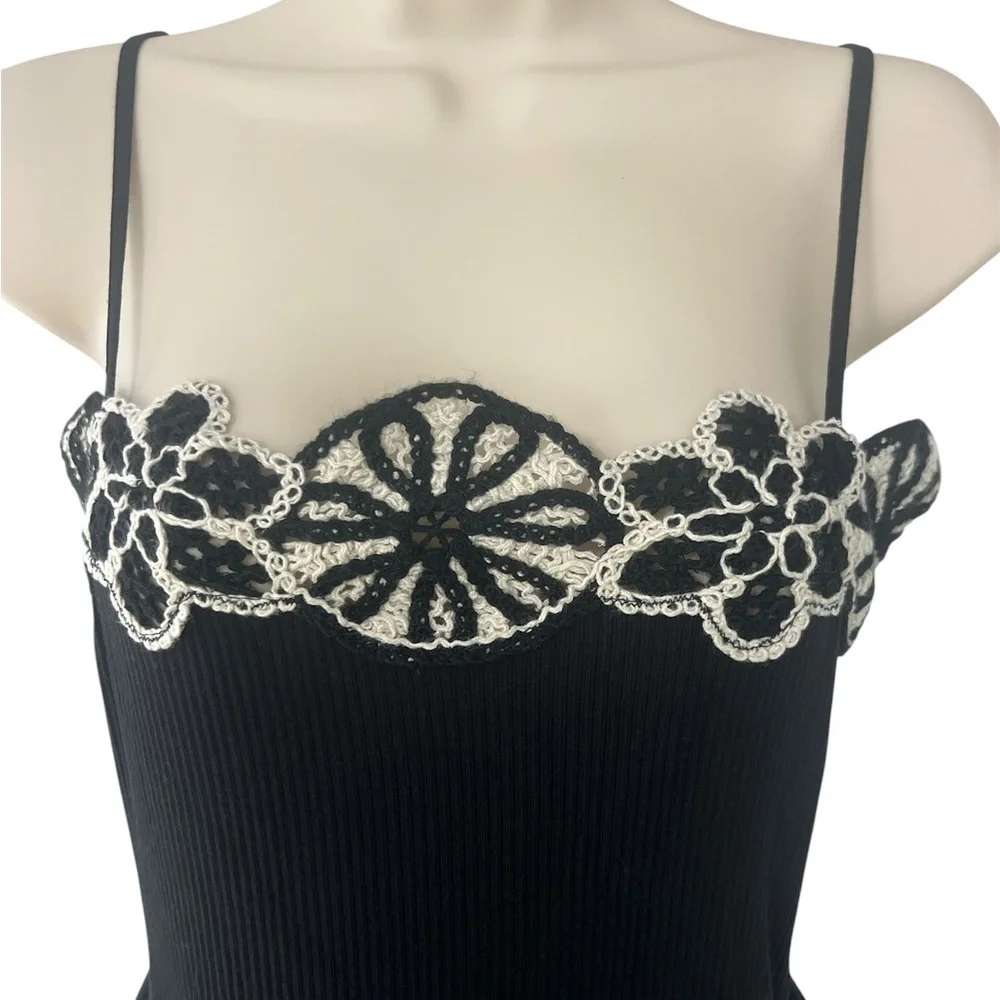 NWT J. Crew Black and White Crochet Mixy Dress - Picture 8 of 10